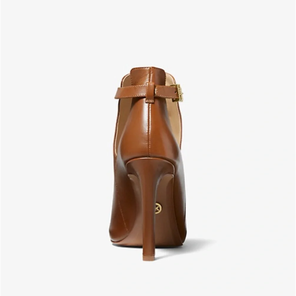 MICHAEL Michael Kors Lawson Leather Open-Toe Ankle Boot In Luggage Size … - Picture 5 of 10